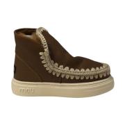 Stoere Eskimo Sneaker Enkellaarzen Mou , Brown , Dames