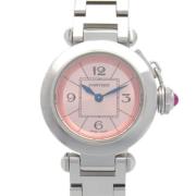 Pre-owned Stainless Steel watches Cartier Vintage , Pink , Dames