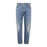 Happy Medium Stone Washed Denim Jeans Golden Goose , Blue , Heren