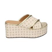 Damesandalen, Synthetisch Leer, Stijlvol Model Pollini , Beige , Dames