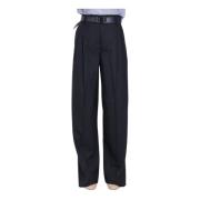 Elegante Blauwe Wollen Broek Max Mara , Blue , Dames