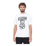 Teddy Bear Wit Kortemouw T-shirt Moschino , White , Heren