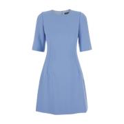 Elegante Midi Jurk met Korte Mouwen Dolce & Gabbana , Blue , Dames