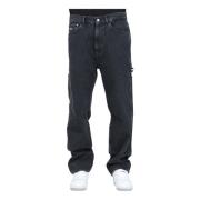 Retro Straight Cut Zwarte Jeans Tommy Jeans , Blue , Heren