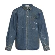 Denim shirt met vintage effect Helmut Lang , Blue , Heren