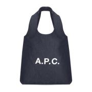 Blauwe Katoenen Winkel Tas voor Vrouw A.p.c. , Blue , Dames