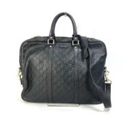 Pre-owned Leather gucci-bags Gucci Vintage , Gray , Heren