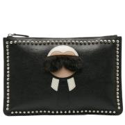 Pre-owned Leather clutches Fendi Vintage , Black , Dames