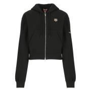 Zwarte Tiger Geborduurde Hoodie Kenzo , Black , Dames