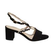 Zwarte Suede Hepburn Sandalen Petite Mendigote , Black , Dames