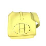 Pre-owned Leather crossbody-bags Hermès Vintage , Yellow , Dames