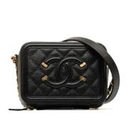 Pre-owned Leather chanel-bags Chanel Vintage , Black , Dames