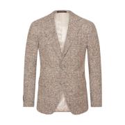 Slim Fit Geruite Blazer Oscar Jacobson , Beige , Heren