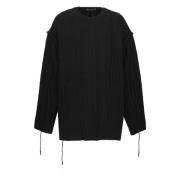 Zwarte Wol Crewneck Sweater voor Mannen Yohji Yamamoto , Black , Heren