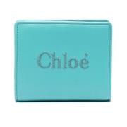 Blauw Geborduurde Bi-Fold Portemonnee Chloé , Blue , Dames