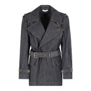 Rider Trench Coat Helmut Lang , Blue , Dames