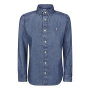 Denim overhemd met crlte design Ralph Lauren , Blue , Dames