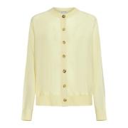 Gele Cashmere Cardigan Sweaters Bottega Veneta , Yellow , Dames