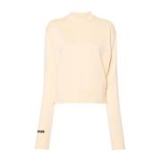 Gele Wol Crewneck Sweater Sportmax , Yellow , Dames