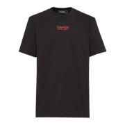 Logo Print T-shirt Zwart Dsquared2 , Black , Heren