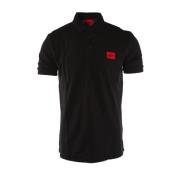 Slim Fit Zwarte Katoenen Polo Shirt Hugo Boss , Black , Heren