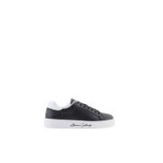 Witte Sneakers Gecoat Materiaal Rubberen Zool Armani Exchange , Black ...