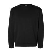 Zachte Crew Neck Sweatshirt Selected Homme , Black , Heren