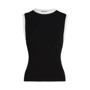 Gestreepte gebreide tanktop Karl Lagerfeld , Black , Dames