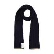 Geribbelde kasjmier sjaal in marineblauw Brunello Cucinelli , Blue , H...