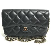 Pre-owned Leather chanel-bags Chanel Vintage , Black , Dames