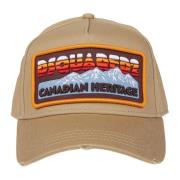 Canadese Patch Baseballpet Dsquared2 , Beige , Heren