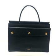 Pre-owned Leather handbags Burberry Vintage , Black , Dames