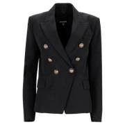 Pre-owned Wool outerwear Balmain Pre-owned , Black , Dames