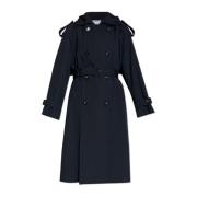 Dubbelrijige trenchcoat Bottega Veneta , Blue , Dames