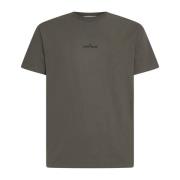 Bruin Katoen Logo Print T-shirt Stone Island , Brown , Heren