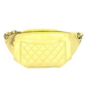 Pre-owned Leather chanel-bags Chanel Vintage , Yellow , Dames