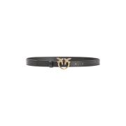 Love Birds Diamond Cut Leren Riem Pinko , Black , Dames