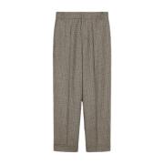 Houndstooth Wool Cashmere Palazzo Broek Max Mara , Gray , Dames