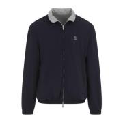 Omkeerbare Navy Jas Brunello Cucinelli , Blue , Heren