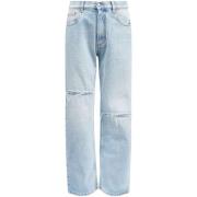 Clear Blue Distressed Denim Jeans MM6 Maison Margiela , Blue , Dames