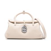 Witte Leren Stud Tas Zanellato , White , Dames