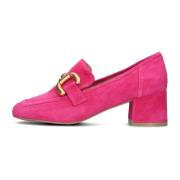 Roze Suède Pump met Gouden Detail Bibi Lou , Pink , Dames