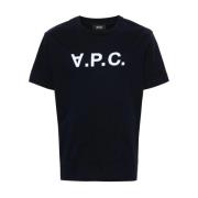 Logo Flocked VPC T-Shirt A.p.c. , Blue , Dames