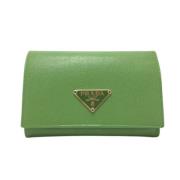 Pre-owned Leather wallets Prada Vintage , Green , Dames