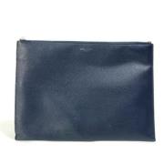 Pre-owned Leather clutches Yves Saint Laurent Vintage , Blue , Dames