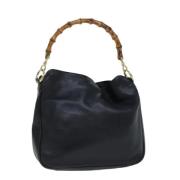 Pre-owned Leather handbags Gucci Vintage , Black , Dames