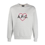 Leon Heart Logo Sweatshirt A.p.c. , Gray , Dames