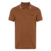 Bruine Gebreide Poloshirt met Details Z Zegna , Brown , Heren