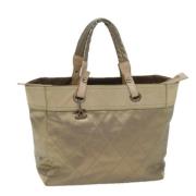 Pre-owned Leather totes Chanel Vintage , Beige , Dames