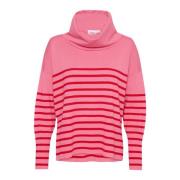 Gestreepte Cowlneck Pullover Trui Chateau Rose Saint Tropez , Pink , D...